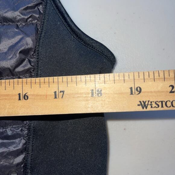 Uniqlo Down Puffer Vest Womens L Black Hooded Full Zip Pockets Light Weight Pack - Picture 7 of 11